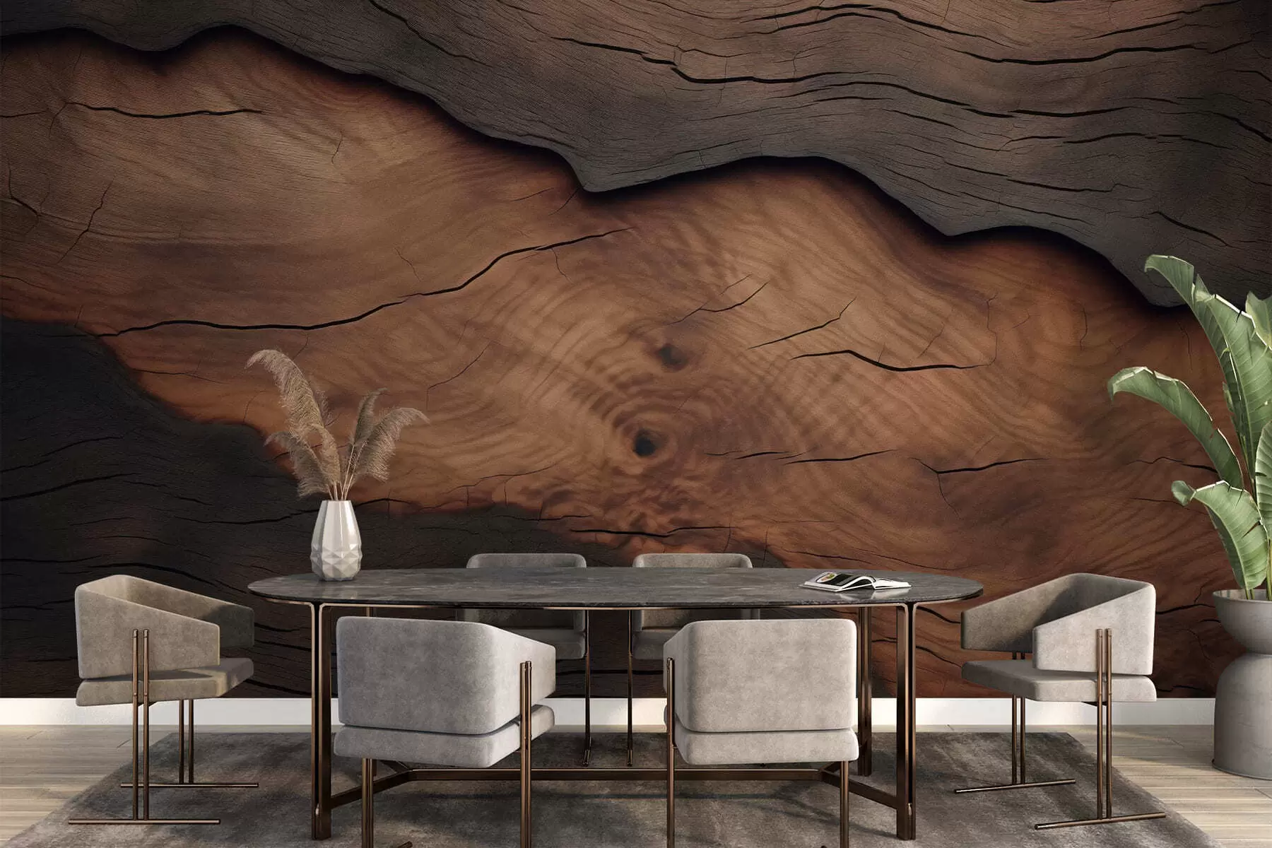 τοιχογραφίες Μίμηση φλοιού δέντρου w09705