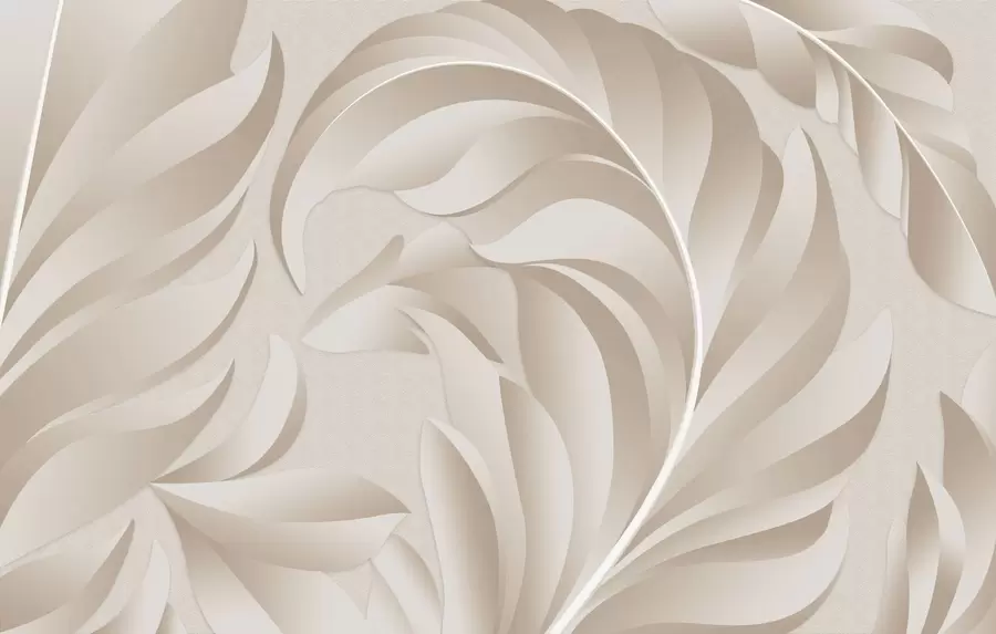 τοιχογραφίες μεγάλα φτερά με υφή σε αποχρώσεις του μπεζ και της πούδρας w05231