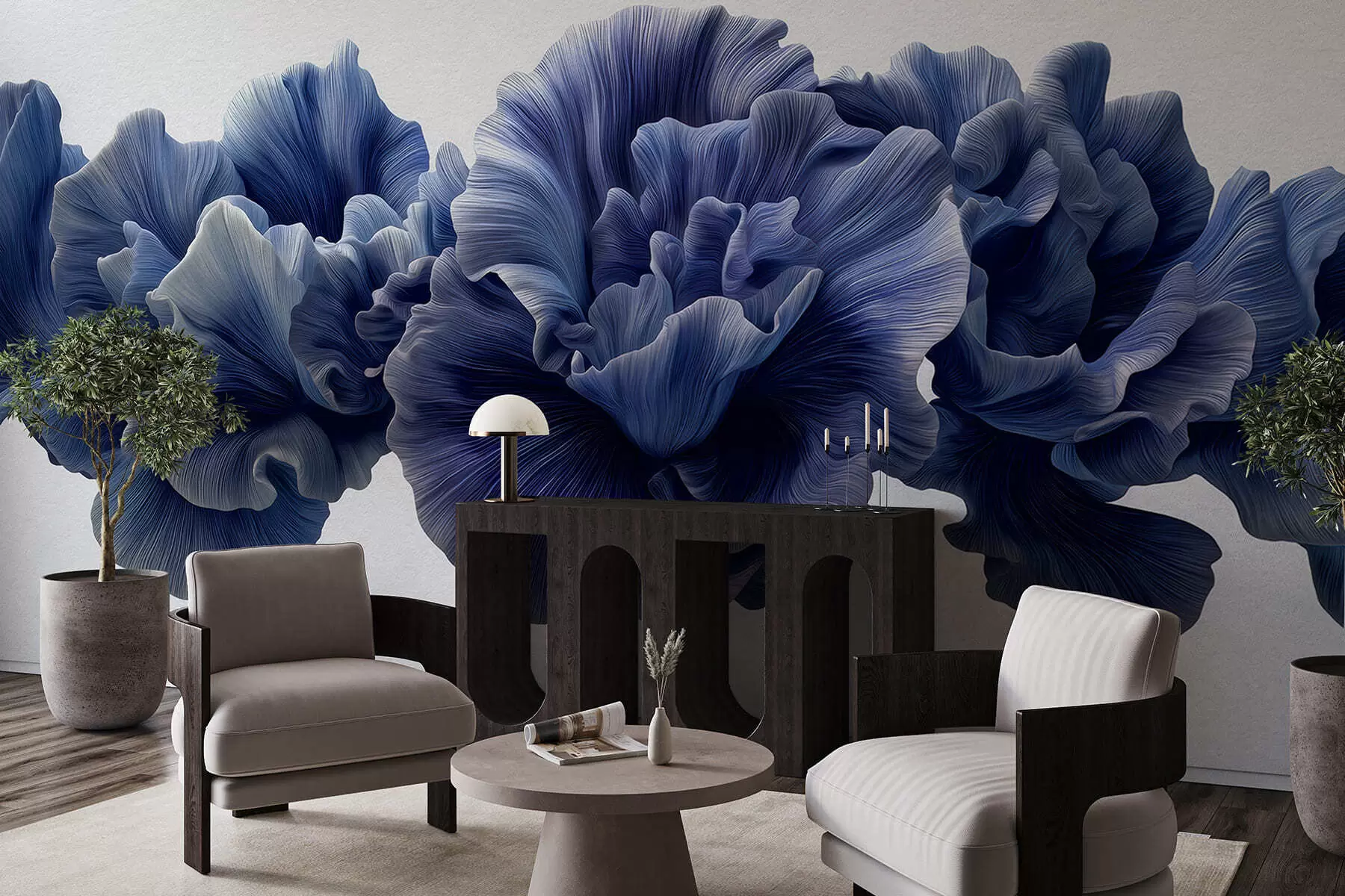 τοιχογραφίες Πολυτελείς καμπύλες πετάλων w05249