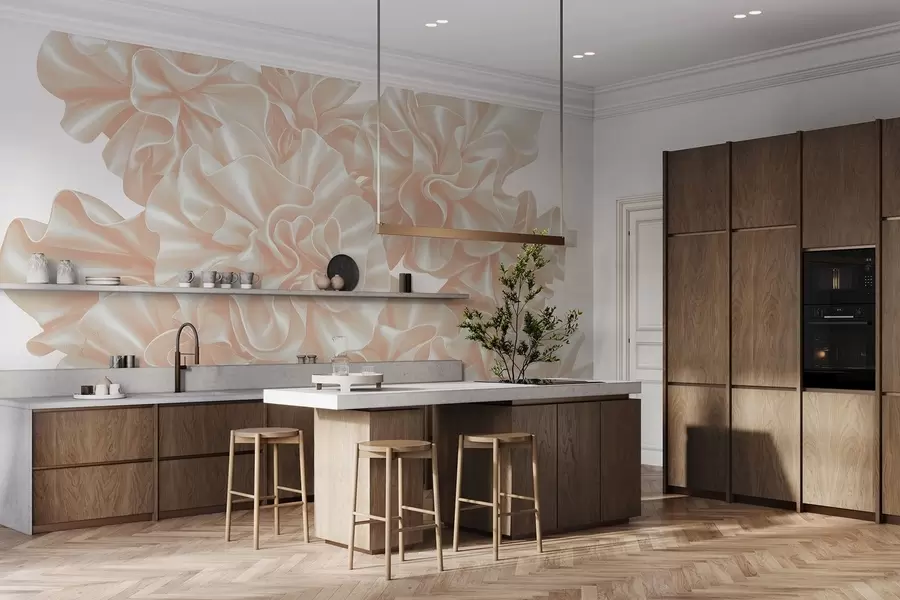 τοιχογραφίες Μίμηση λουλουδιών από κορδέλες w05252