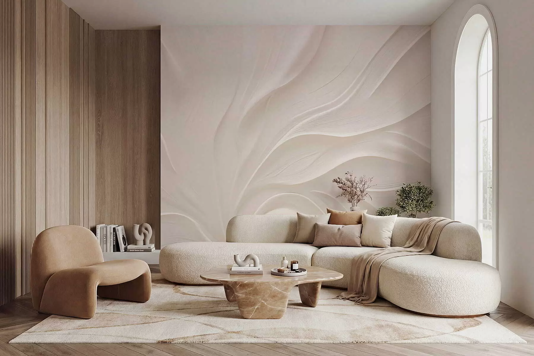 τοιχογραφίες Λεπτά διαφανή φύλλα σε ένα κλαδί w05267