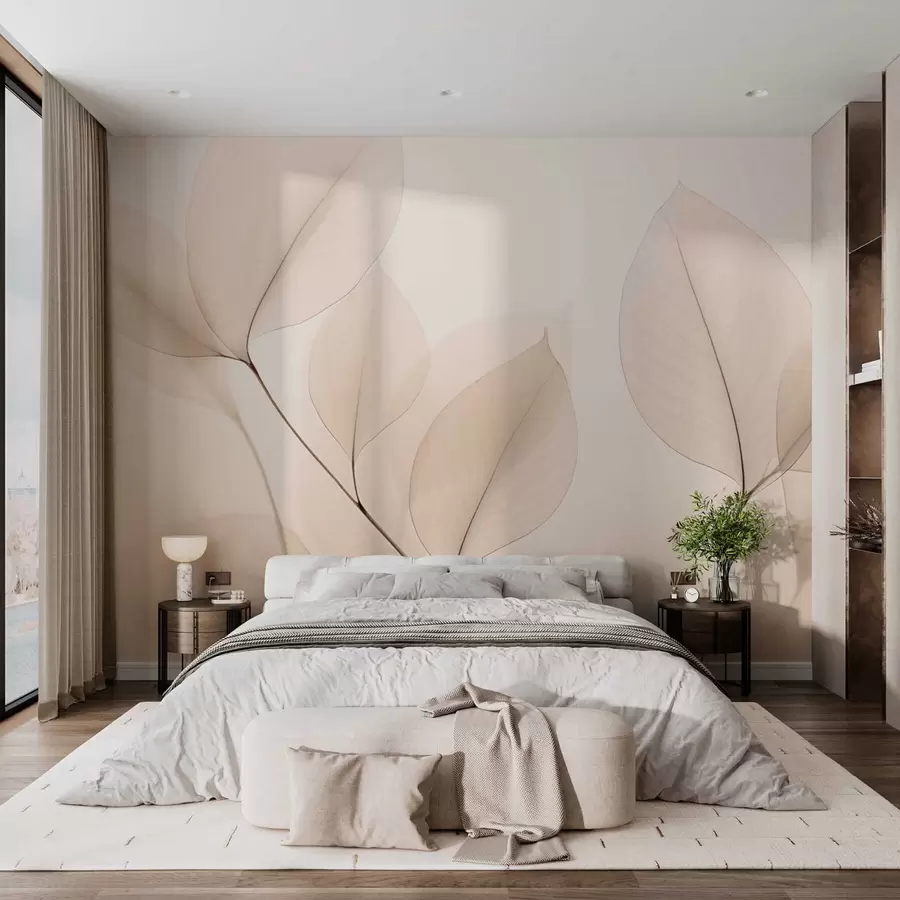 τοιχογραφίες Λευκό λουλούδι με λεπτή γραμμή w05268