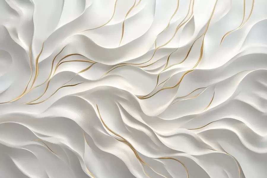 τοιχογραφίες Γκρι ανάγλυφα κύματα με κίτρινες πινελιές w09724