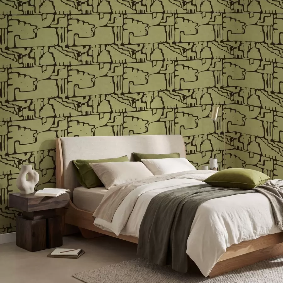 τοιχογραφίες Αφηρημένο μοτίβο με σκούρες γραμμές a01122v1