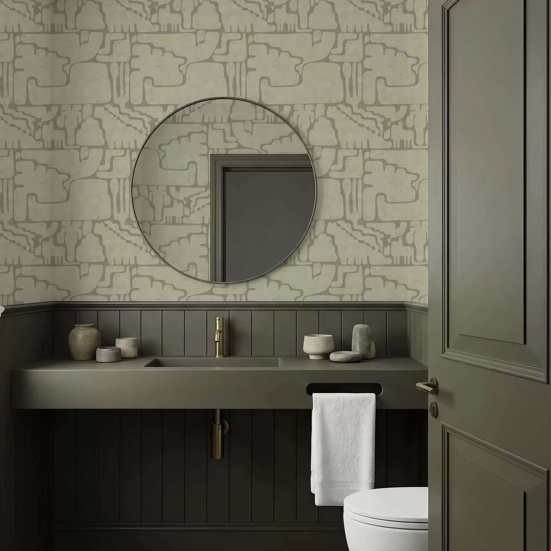 τοιχογραφίες Ελαφρύ αφηρημένο μοτίβο με απαλά σχήματα a01122v2