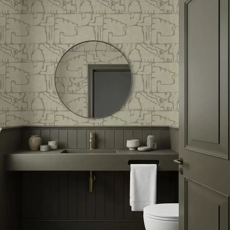 τοιχογραφίες Ελαφρύ αφηρημένο μοτίβο με απαλά σχήματα a01122v2