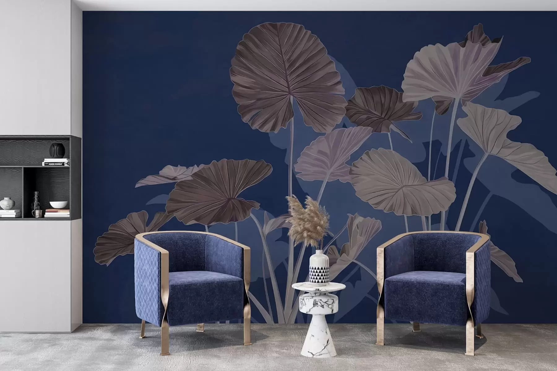 τοιχογραφίες Κήπος με ζωγραφισμένους λωτούς w05364