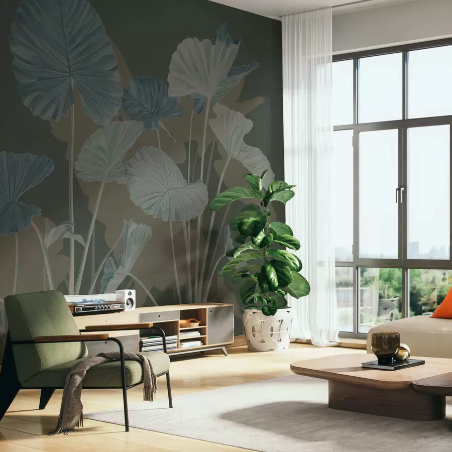 τοιχογραφίες Κήπος με ζωγραφισμένους λωτούς w05364v3