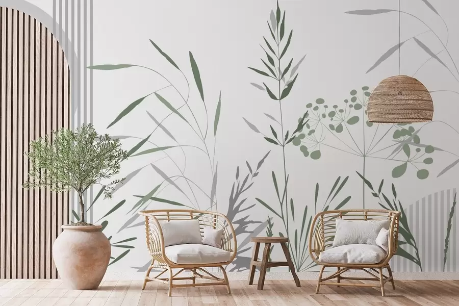 τοιχογραφίες Αφηρημένες σιλουέτες βλάστησης w05375