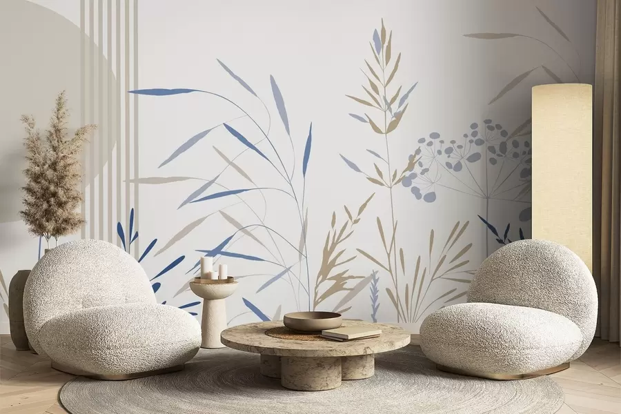 τοιχογραφίες Αφηρημένες σιλουέτες βλάστησης w05375v2