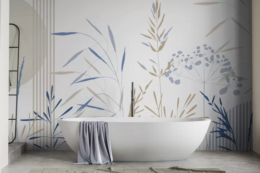 τοιχογραφίες Αφηρημένες σιλουέτες βλάστησης w05375v2