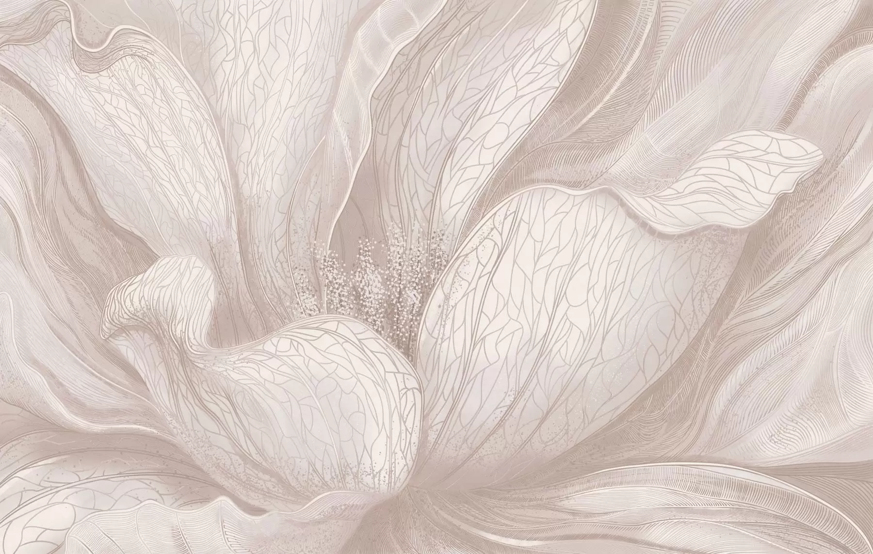 τοιχογραφίες Αφηρημένο λουλούδι σε ανοιχτούς μπεζ τόνους w05119