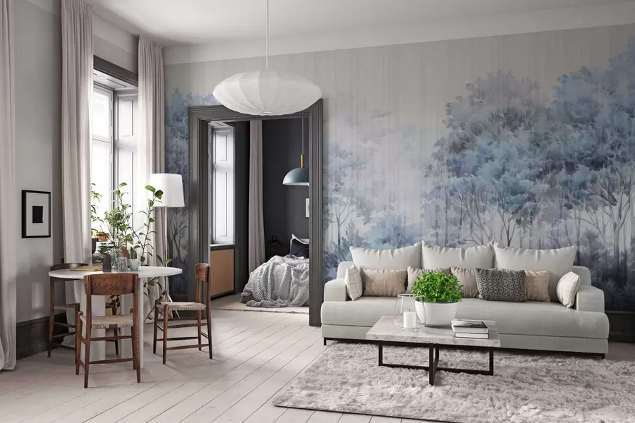 τοιχογραφίες Δασώδης περιοχή και γραμμές w05442v1