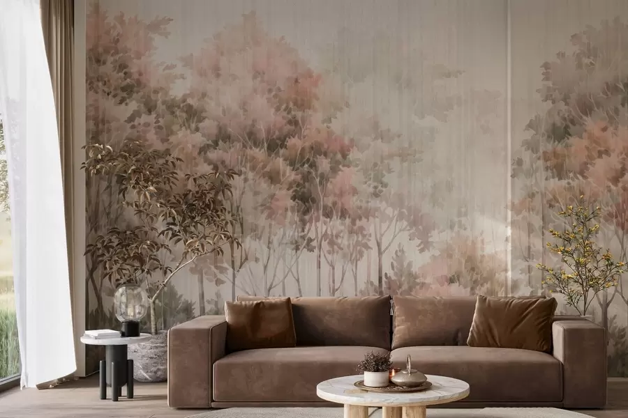 τοιχογραφίες Δασώδης περιοχή και γραμμές w05442v2