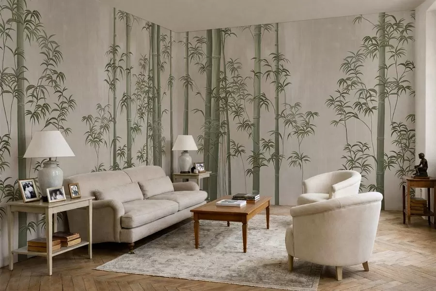 τοιχογραφίες Ανοιχτό πράσινο μπαμπού  w05120v1