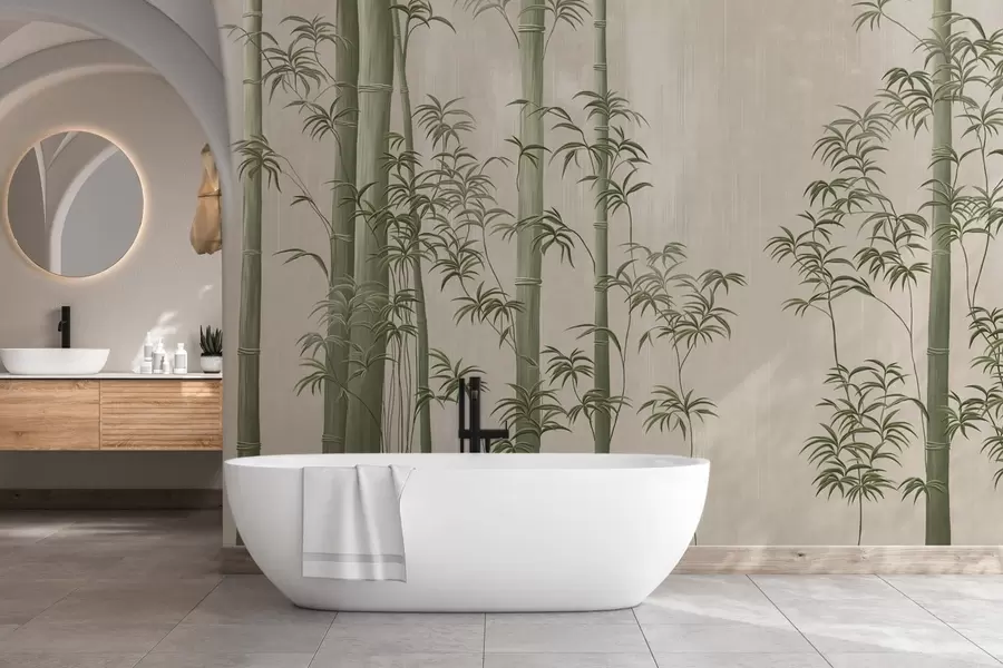 τοιχογραφίες Ανοιχτό πράσινο μπαμπού  w05120v1