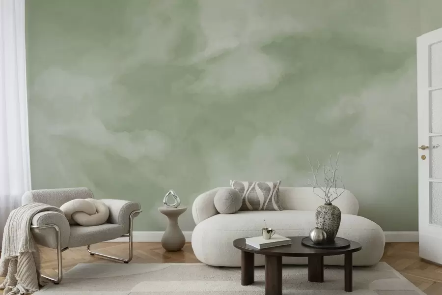 τοιχογραφίες Απαλό, νεφελώδες φόντο σε απαλές πράσινες αποχρώσεις w05426v2