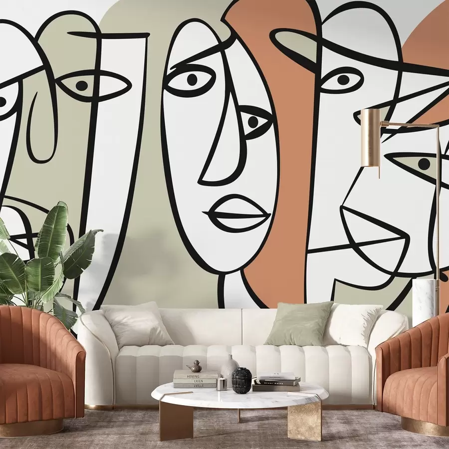 τοιχογραφίες Αφηρημένα πρόσωπα w05504