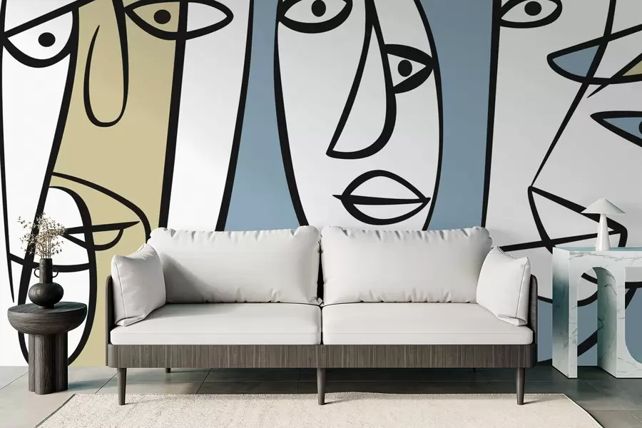 τοιχογραφίες Αφηρημένα πρόσωπα w05504v1