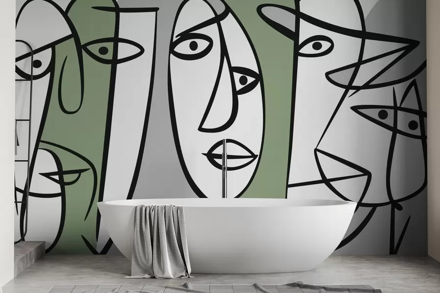 τοιχογραφίες Αφηρημένα πρόσωπα w05504v2