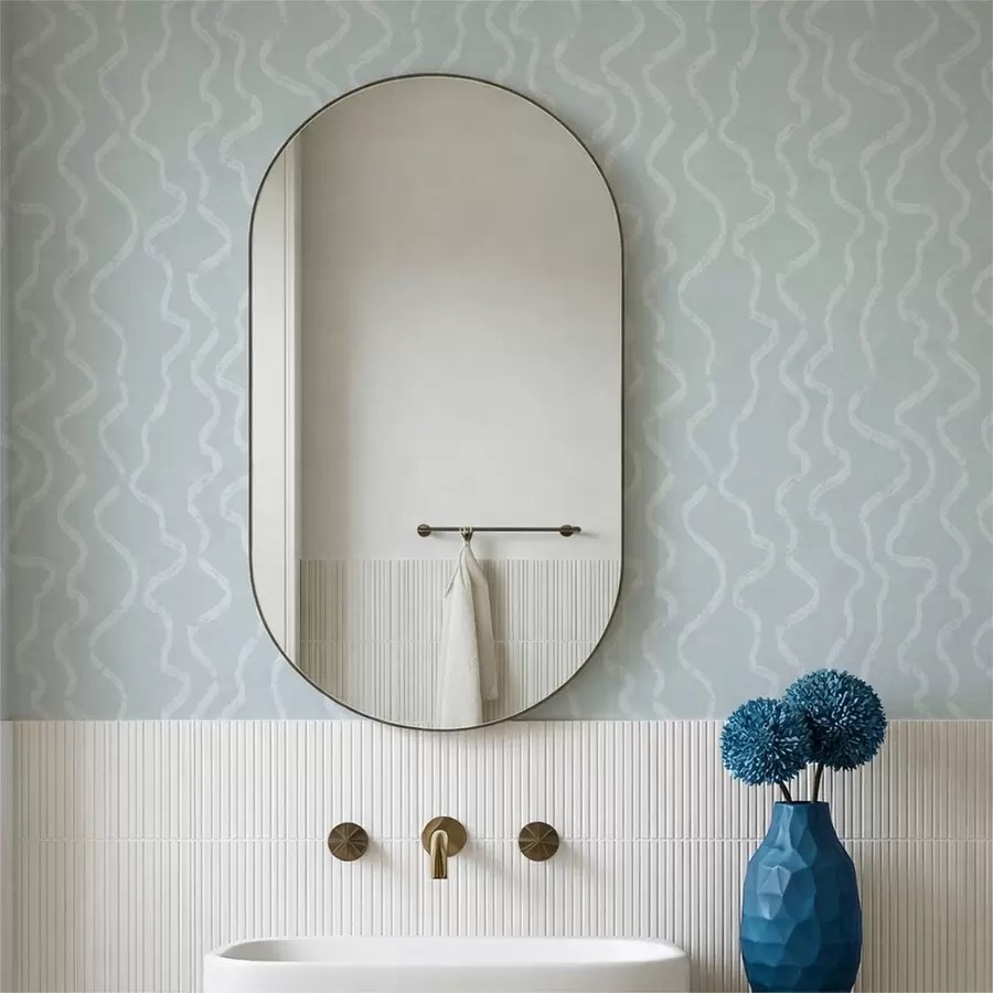 τοιχογραφίες Κυματιστό μοτίβο φωτός σε μπλε φόντο a01167v1