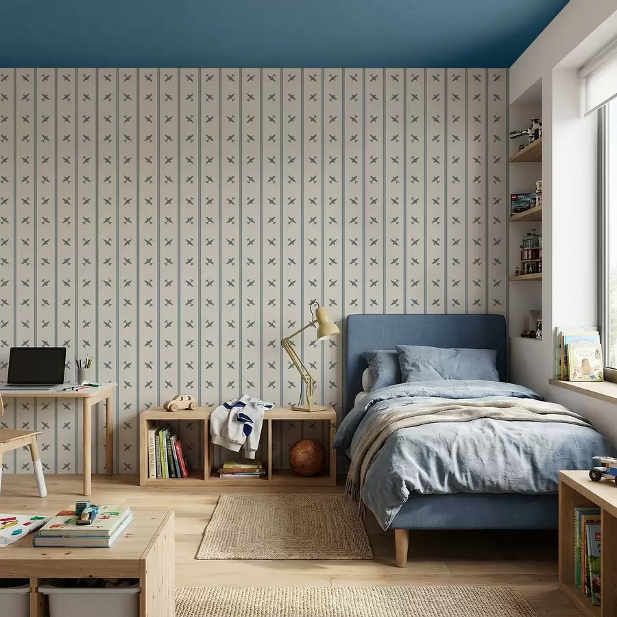 τοιχογραφίες Αεροπλάνα με ριγέ μοτίβο και μπλε ρίγες a01170