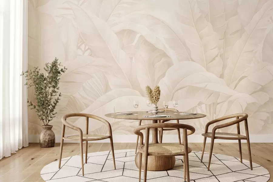 τοιχογραφίες Vintage τροπικά φύλλα w05518