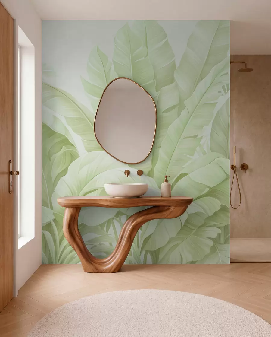 τοιχογραφίες Vintage τροπικά φύλλα w05518v1