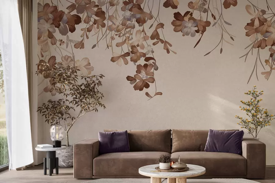 τοιχογραφίες Φύλλα κρεμασμένα στον τοίχο w05530