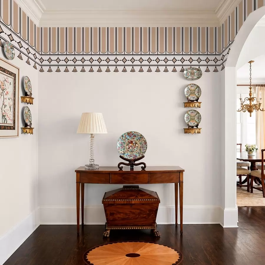 τοιχογραφίες Διακοσμητικό μπορντούρα σε αποχρώσεις του μπεζ w05151