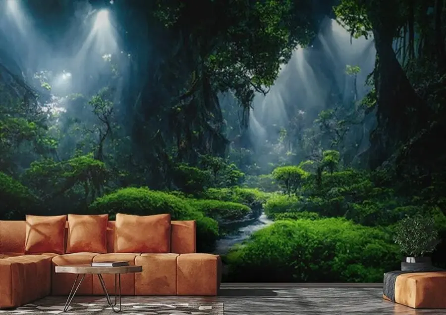 τοιχογραφίες Φυσικό δασικό τοπίο u72430