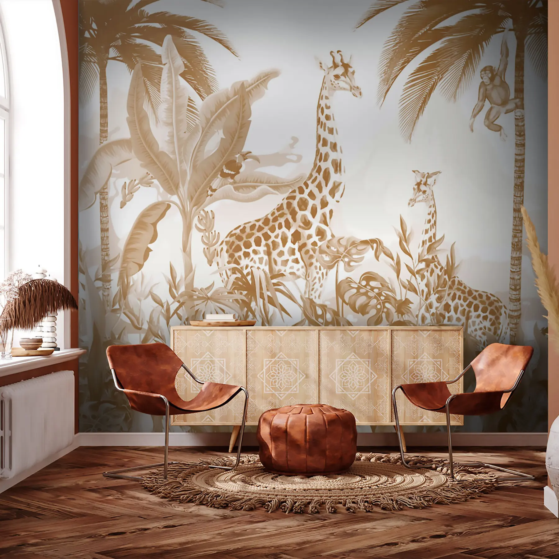 τοιχογραφίες Μονόχρωμη τέχνη Safari u73542