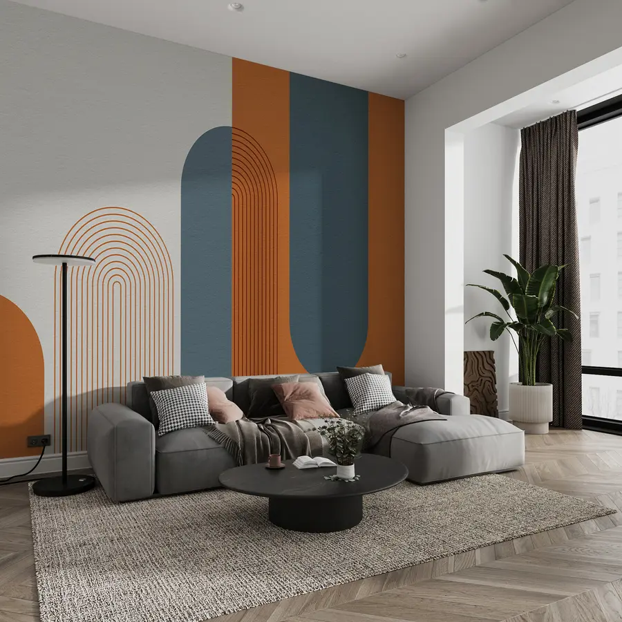 τοιχογραφίες Ρετρό καμάρες - μοτίβο u93598