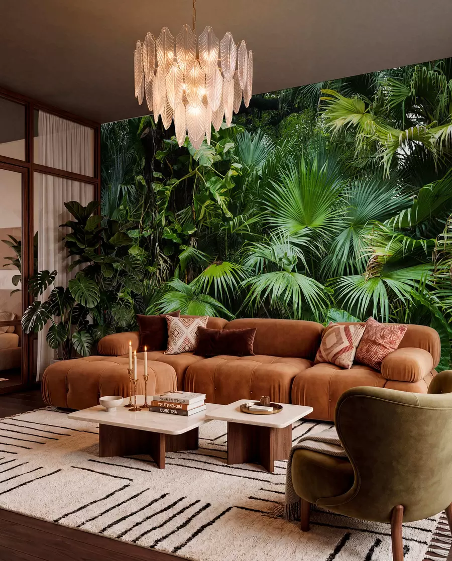 τοιχογραφίες Πλούσια φύλλα ζούγκλας u93616