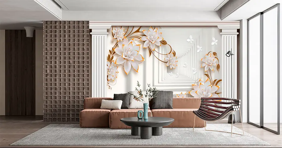 τοιχογραφίες Λουλούδια και στήλες u93693