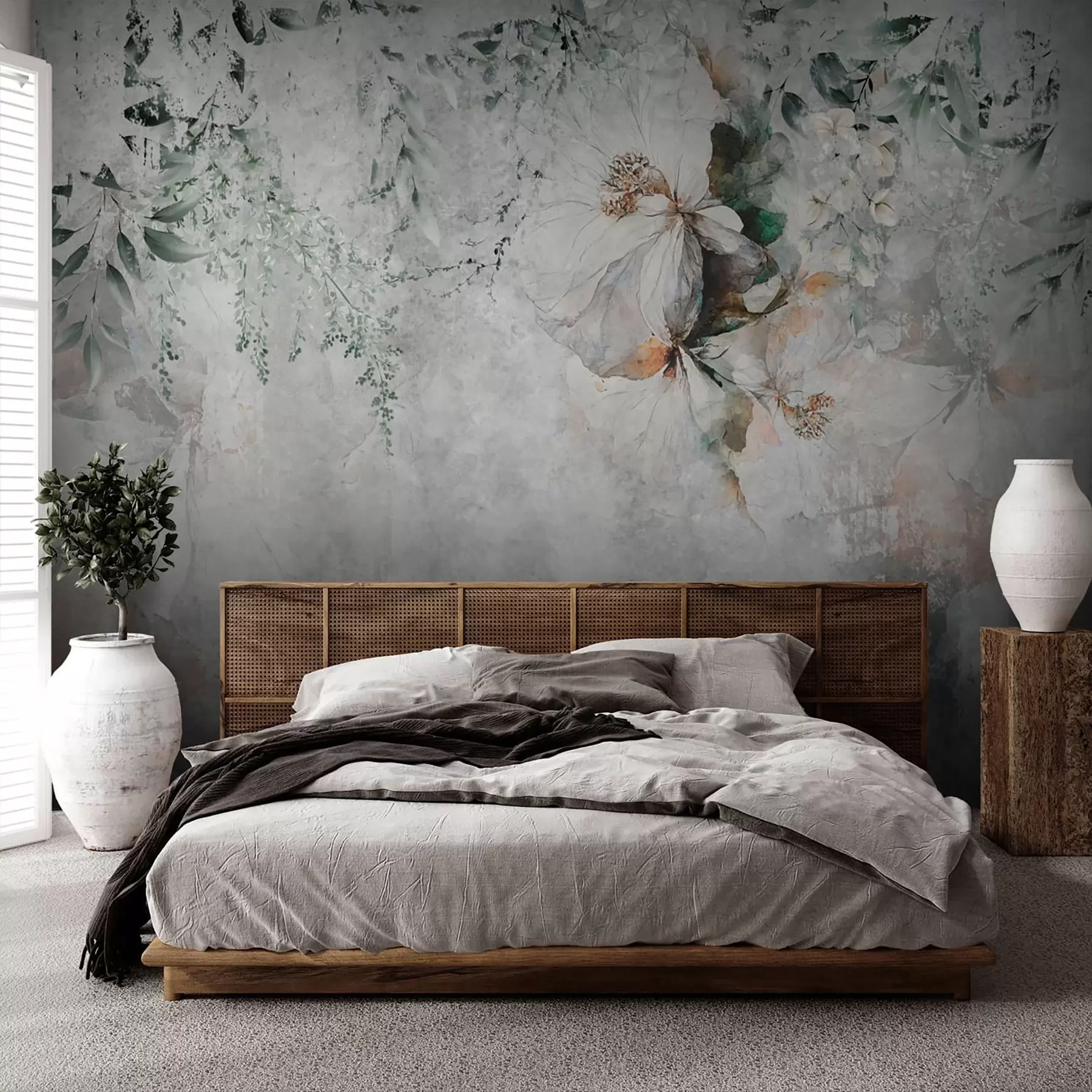 τοιχογραφίες Λουλούδι σε σκυρόδεμα φόντο grunge u73969