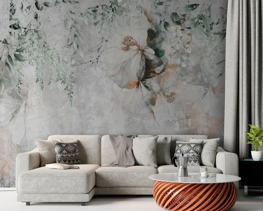 τοιχογραφίες Λουλούδι σε σκυρόδεμα φόντο grunge u73969