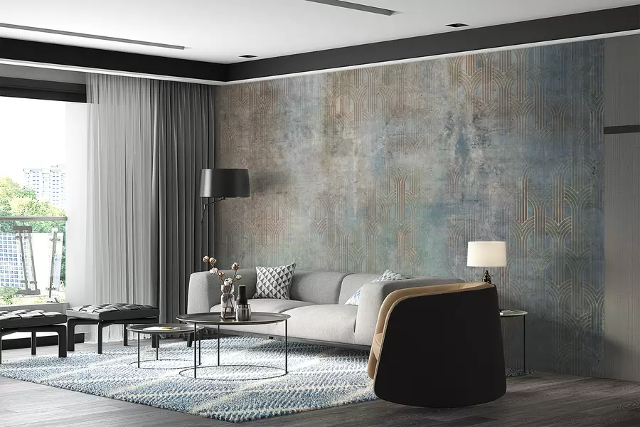 τοιχογραφίες Αψιδωτό μοτίβο σε τοίχο grunge u73973