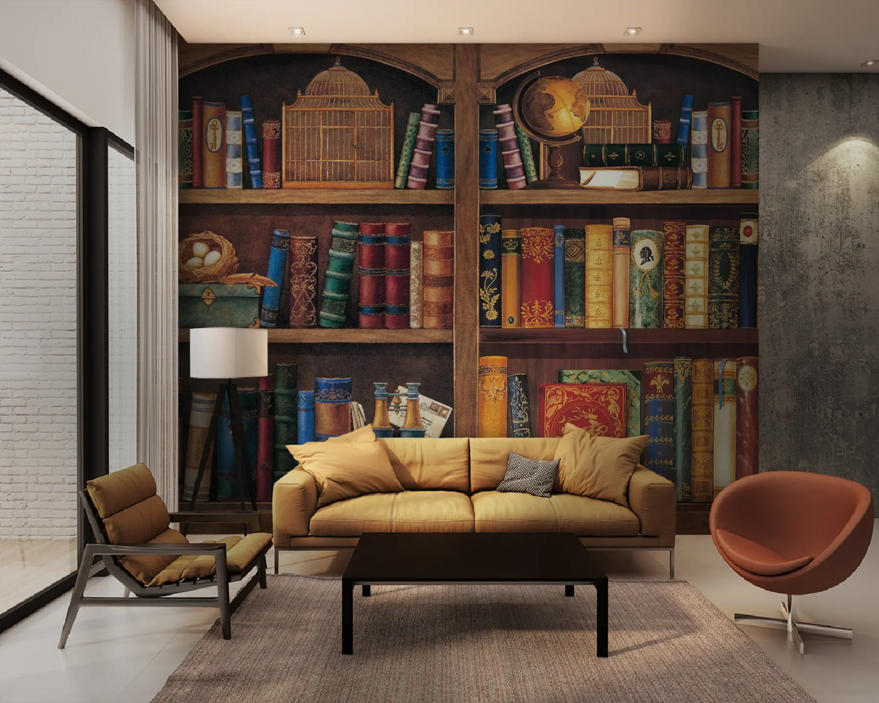 τοιχογραφίες Ράφι, βιβλιοθήκη και έπιπλα u02813