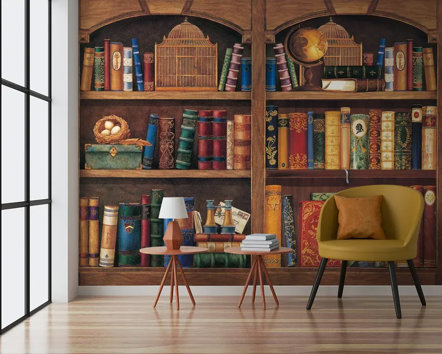 τοιχογραφίες Ράφι, βιβλιοθήκη και έπιπλα u02813