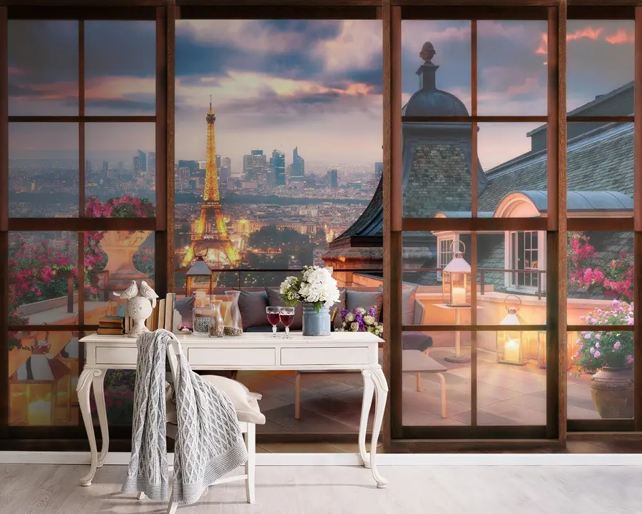 τοιχογραφίες Σύννεφο, κτίριο και ουρανός u60794