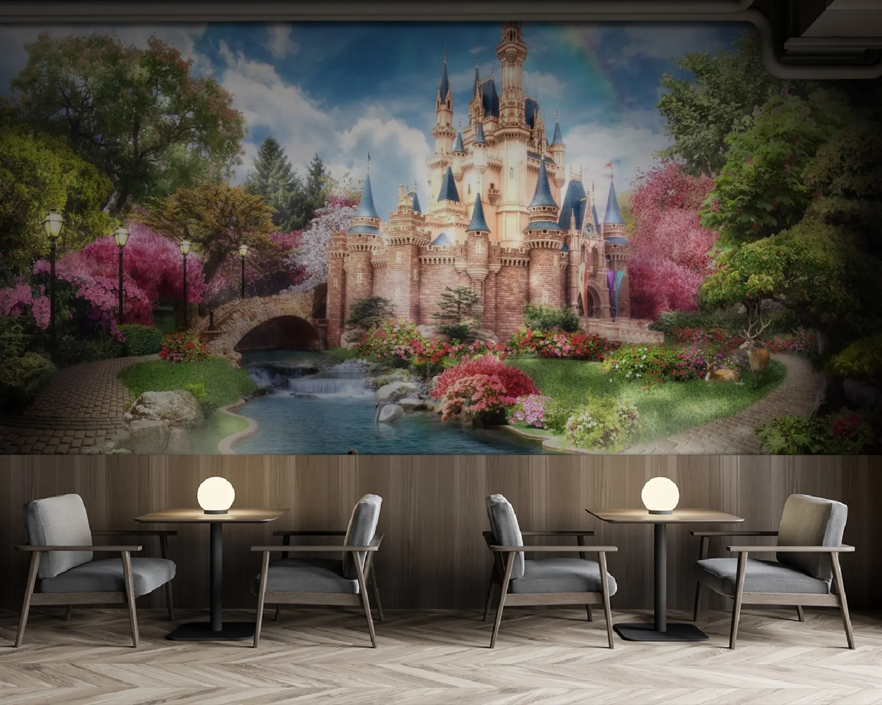 τοιχογραφίες Ουράνιο τόξο πάνω από το παραμυθένιο κάστρο u61850