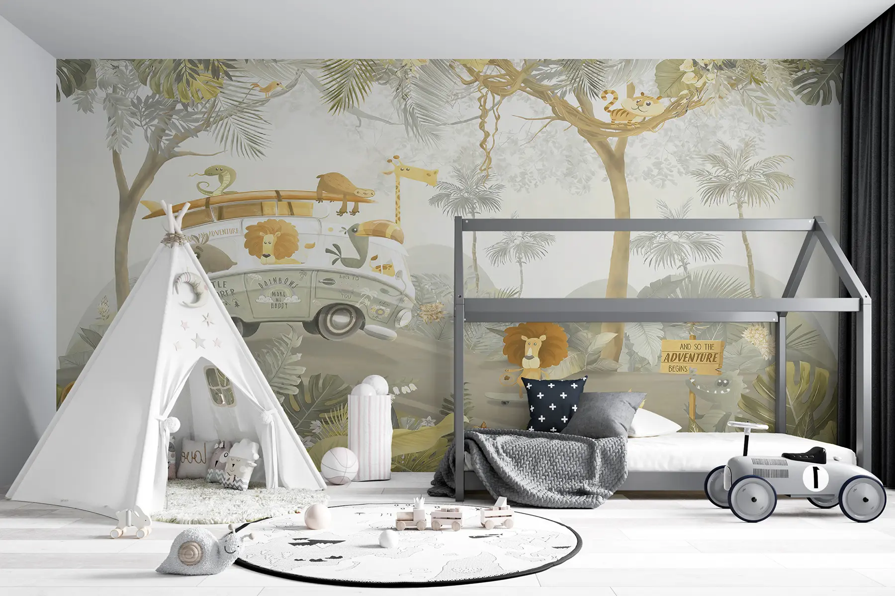 τοιχογραφίες Ζώα και διασκέδαση σαφάρι u94127