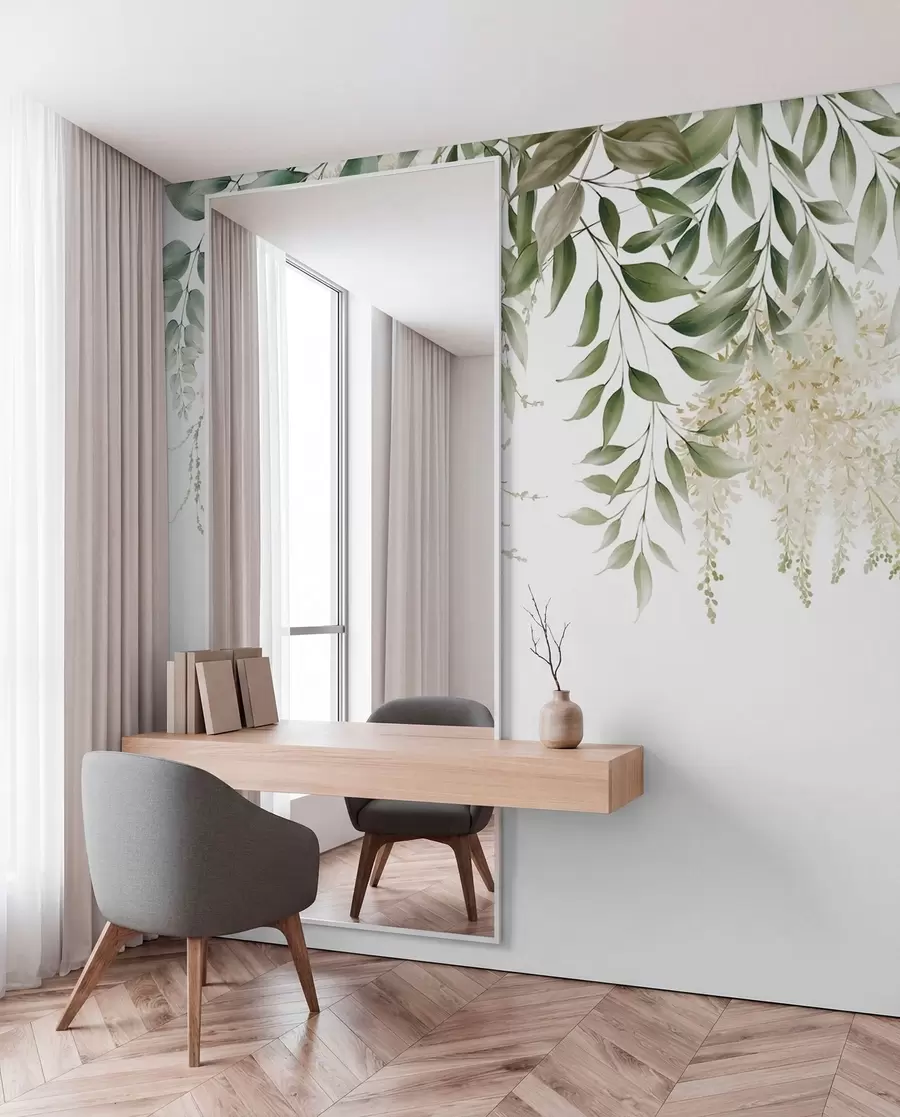 τοιχογραφίες Floral Frame με πράσινο ακουαρέλας u94197