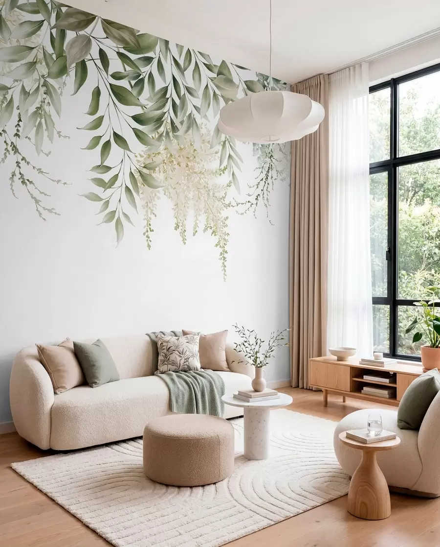 τοιχογραφίες Floral Frame με πράσινο ακουαρέλας u94197