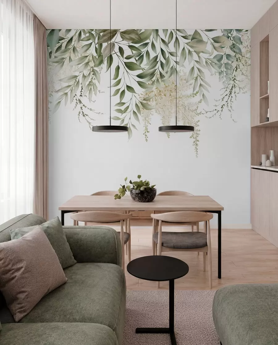 τοιχογραφίες Floral Frame με πράσινο ακουαρέλας u94197