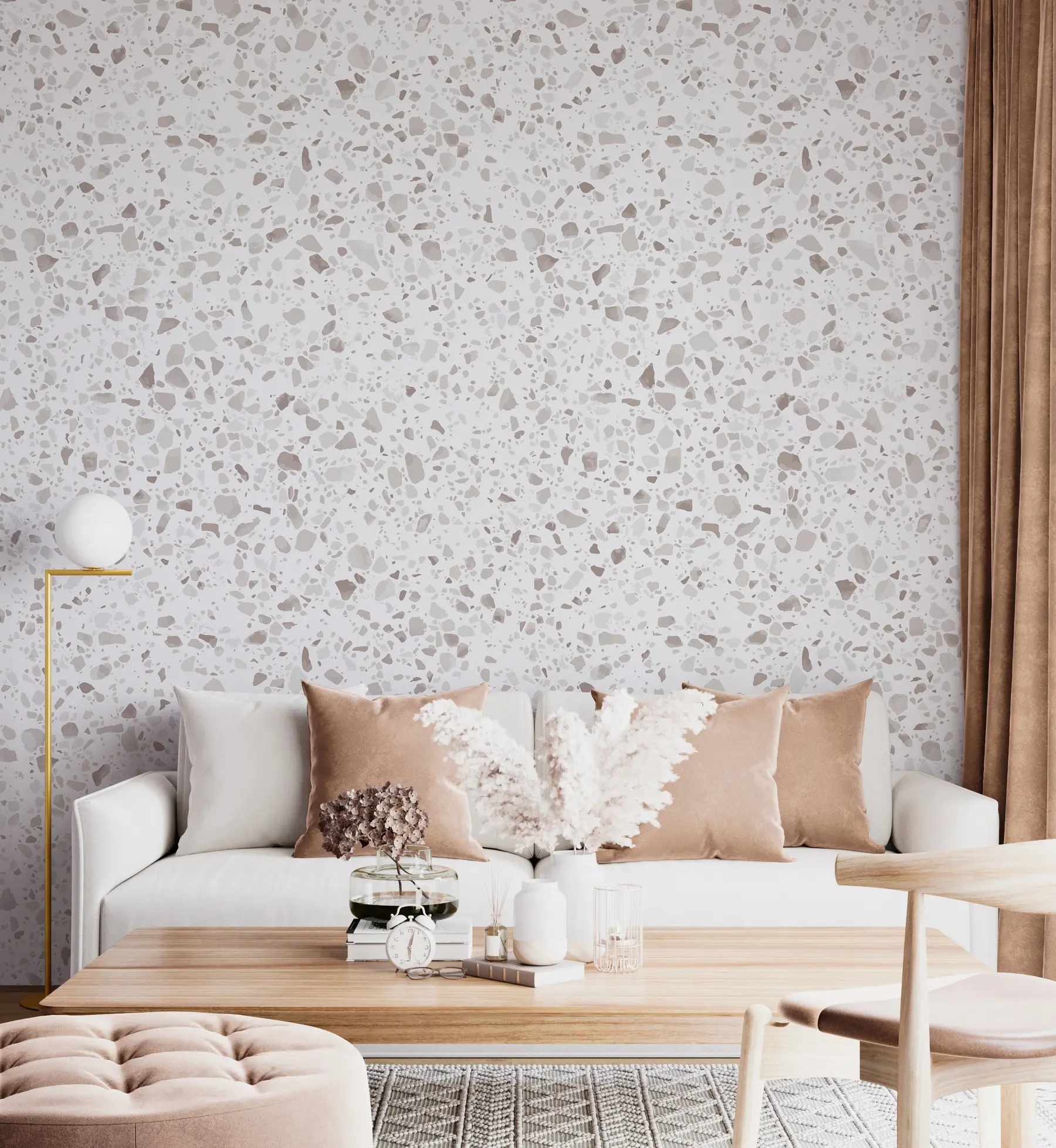 τοιχογραφίες Πλακάκια Terrazzo, μωσαϊκό με φυσικές πέτρες, γρανίτη, μάρμαρο, χαλαζία, σκυρόδεμα u94304