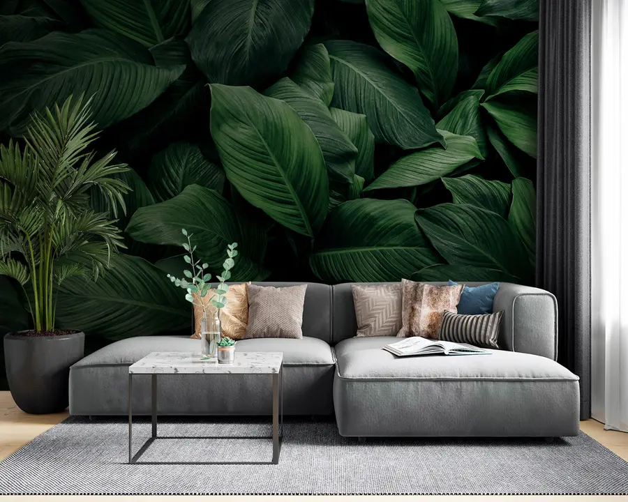 τοιχογραφίες Αφηρημένα τροπικά φύλλα u75827