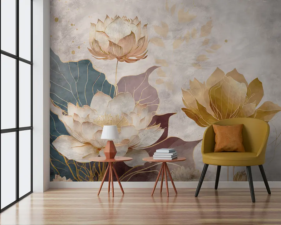 τοιχογραφίες Όμορφα μεγάλα λουλούδια u95418