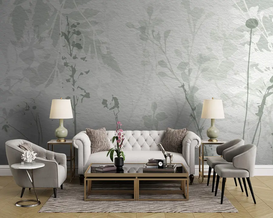 τοιχογραφίες Υδατογραφημένο φόντο με λουλούδια σε μπεζ αποχρώσεις u96104